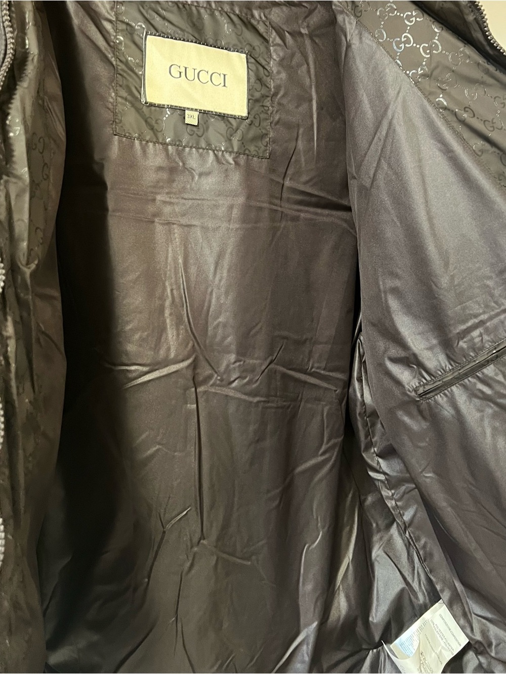 Gucci Dark Brown/Black Monogram Quilted Jacket - Picture 3 of 8